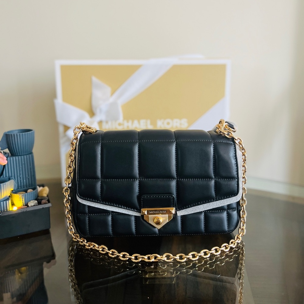 Michael Kors Black  Soho large Quilted Chain Shoulder Bag